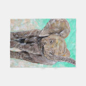 ベビー象絵画象 フリースブランケット (正面(横))