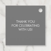 ベビー象誕生日ギフトラベル、青と灰色 フェイバータグ (裏面)