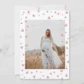 ベビー象赤面ピンクフローラ赤ちゃんシャワー写真 招待状 (裏面)