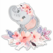 ベビー象（花） シール (正面)