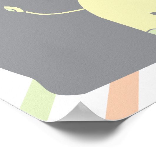 ベビー象 |赤ちゃんシャワーのバナー ポスター (角)