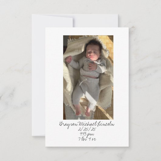 ベビー贈与用サンキューカード サンキューカード (正面)