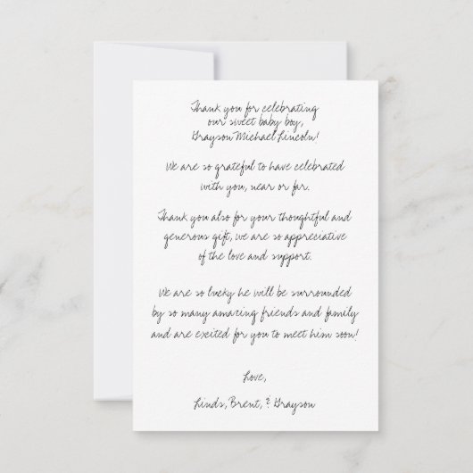 ベビー贈与用サンキューカード サンキューカード (裏面)