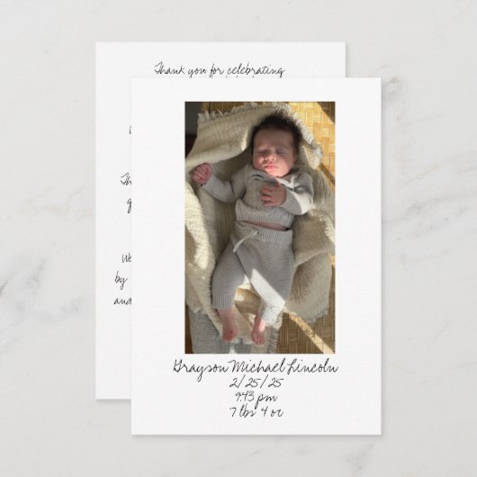 ベビー贈与用サンキューカード サンキューカード (正面/裏面)