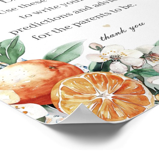 ベビー赤ちゃんイタリアンシャワー用トスカーニタイルアドバイス ポスター (角)