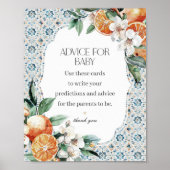 ベビー赤ちゃんイタリアンシャワー用トスカーニタイルアドバイス ポスター (正面)