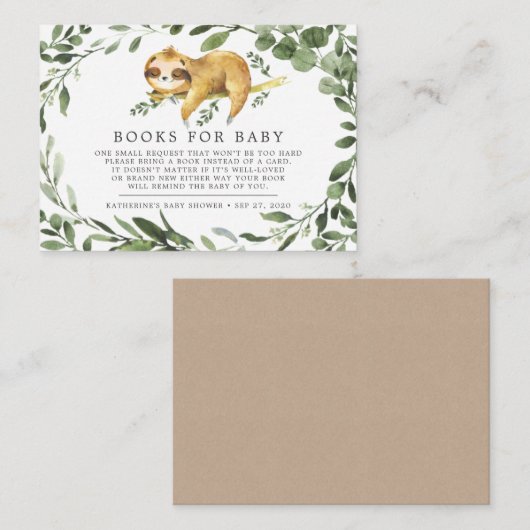 ベビー赤ちゃんシャワーカード用の寝台帳類 エンクロージャーカード (正面/裏面)