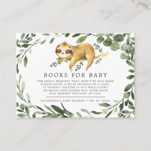 ベビー赤ちゃんシャワーカード用の寝台帳類 エンクロージャーカード (正面)