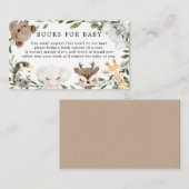 ベビー赤ちゃんシャワーカード用の素敵な動物本 エンクロージャーカード (正面/裏面)