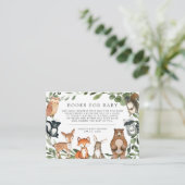 ベビー赤ちゃんシャワーカード用ウッドランド動物書籍 エンクロージャーカード (スタンド正面)