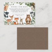 ベビー赤ちゃんシャワーカード用ウッドランド動物書籍 エンクロージャーカード (正面/裏面)