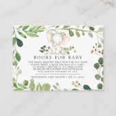 ベビー赤ちゃんシャワーカード用エレファントブック エンクロージャーカード (正面)