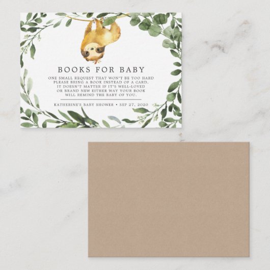 ベビー赤ちゃんシャワーカード用スロッスブック エンクロージャーカード (正面/裏面)