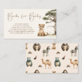 ベビー赤ちゃんシャワー囲いカード用ライオン本 エンクロージャーカード (正面/裏面)