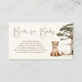 ベビー赤ちゃんシャワー囲いカード用ライオン本 エンクロージャーカード