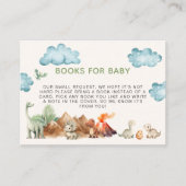 ベビー赤ちゃんシャワー用の恐竜の本 エンクロージャーカード (正面)