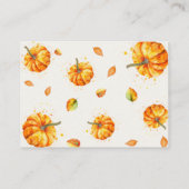 ベビー赤ちゃんシャワー用カボチャ本 エンクロージャーカード (裏面)