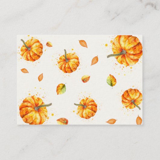 ベビー赤ちゃんシャワー用カボチャ本 エンクロージャーカード (裏面)