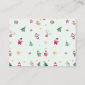 ベビー赤ちゃんシャワー用冬季本 エンクロージャーカード (裏面)