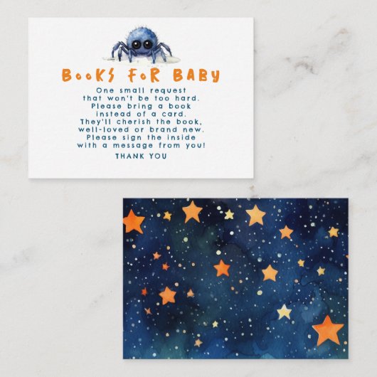 ベビー赤ちゃんシャワー要求カード用ブック エンクロージャーカード (正面/裏面)