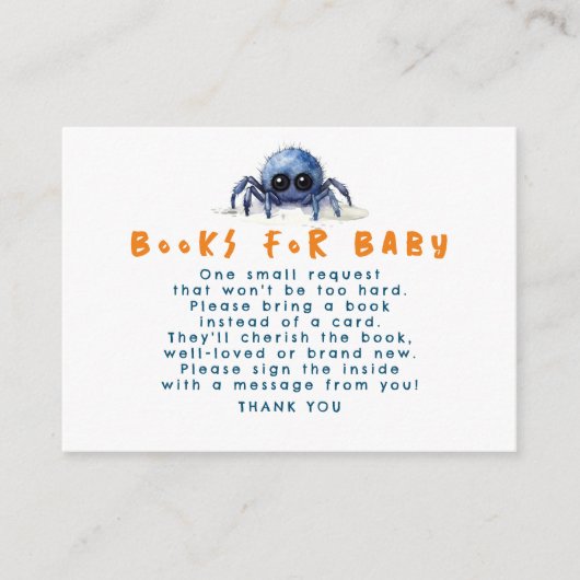 ベビー赤ちゃんシャワー要求カード用ブック エンクロージャーカード (正面)