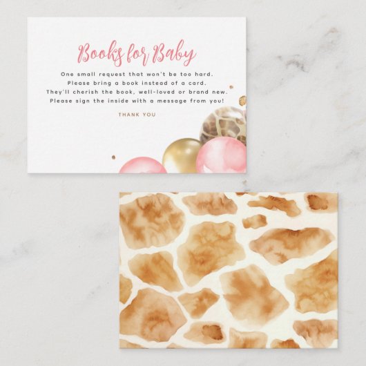 ベビー赤ちゃんシャワー要求カード用ブック エンクロージャーカード (正面/裏面)