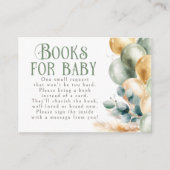 ベビー赤ちゃんシャワー要求カード用ブック エンクロージャーカード (正面)