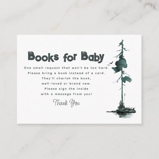 ベビー赤ちゃんシャワー要求カード用ブック エンクロージャーカード (正面)