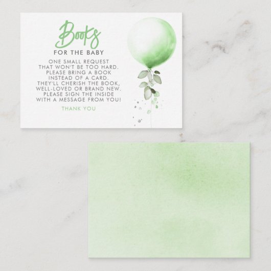 ベビー赤ちゃんシャワー要求カード用ブック エンクロージャーカード (正面/裏面)