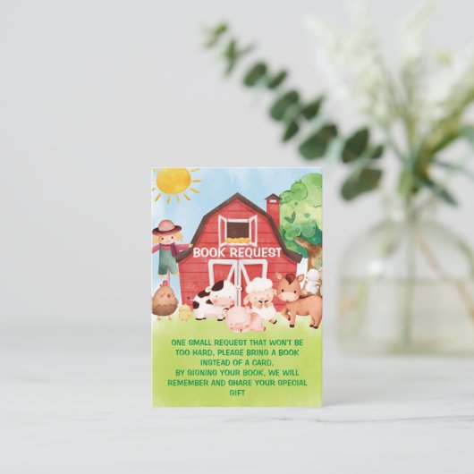 ベビー赤緑化動物赤ちゃんシャワー用の本 エンクロージャーカード (スタンド正面)