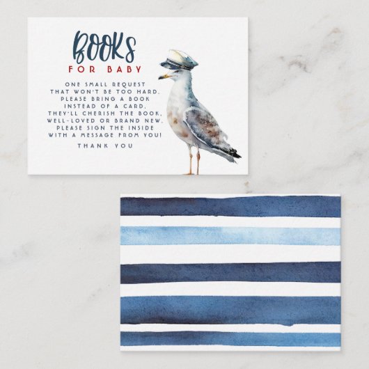 ベビー赤航海のちゃんシャワー要求カード用の本 エンクロージャーカード (正面/裏面)