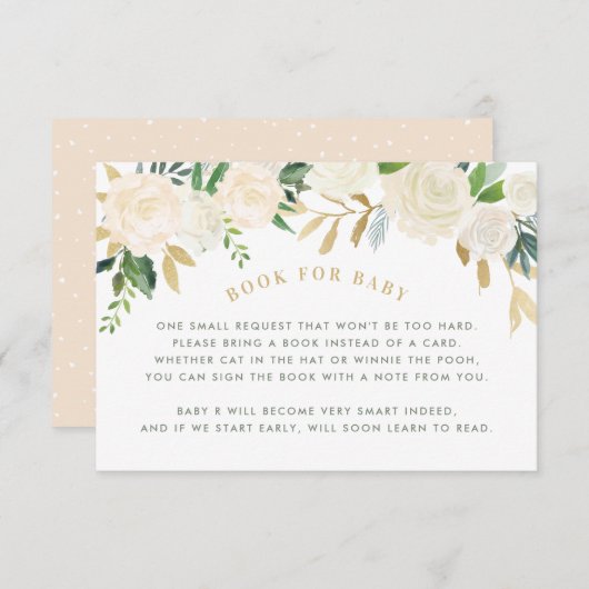 ベビー赤面フローラシャワー要求カード用ブック 招待状 (正面/裏面)