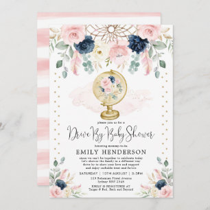 ベビー赤面フローラドライブ(ベビーシャワー検疫) 招待状