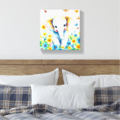 ベビー走ゾウの花 キャンバスプリント (インサイチュ (寝室))