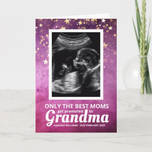 ベビー超音波おばあちゃん妊娠告知 カード (正面)