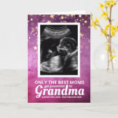 ベビー超音波おばあちゃん妊娠告知 カード (黄色い花)