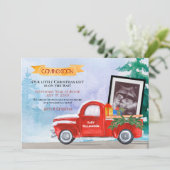 ベビー超音波写真レッドクリスマストラック 案内状 (スタンド正面)