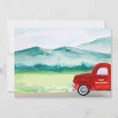 ベビー超音波赤トラック春夏の妊娠 案内状 (裏面)