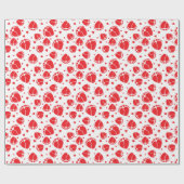 ベビー足とハートの赤色 ラッピングペーパー (フラット)