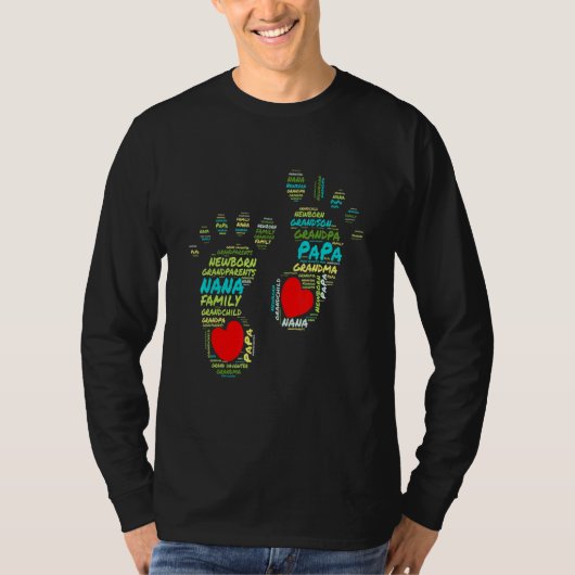 ベビー足の足の指が少ないハート Tシャツ (正面)