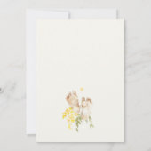 ベビー足イエローフローラベビー男女兼用シャワー 招待状 (裏面)