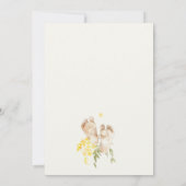 ベビー足イエローフローラ男女兼用ベビーシャワー サンキューカード (裏面)