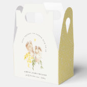 ベビー足イエローフローラ男女兼用ベビーシャワー フェイバーボックス (オープン)