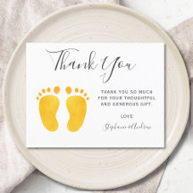 ベビー足イエローベビーシャワーありがとう