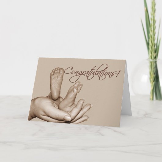 ベビー足グリーティングカード カード (正面)