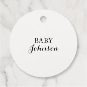 ベビー足ジェンダーがピンクの青の赤ちゃんシャワーを明らかにする フェイバータグ (裏面)