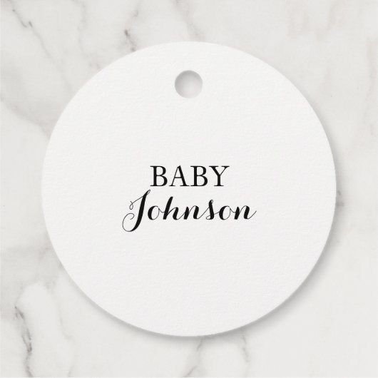 ベビー足ジェンダーがピンクの青の赤ちゃんシャワーを明らかにする フェイバータグ (裏面)