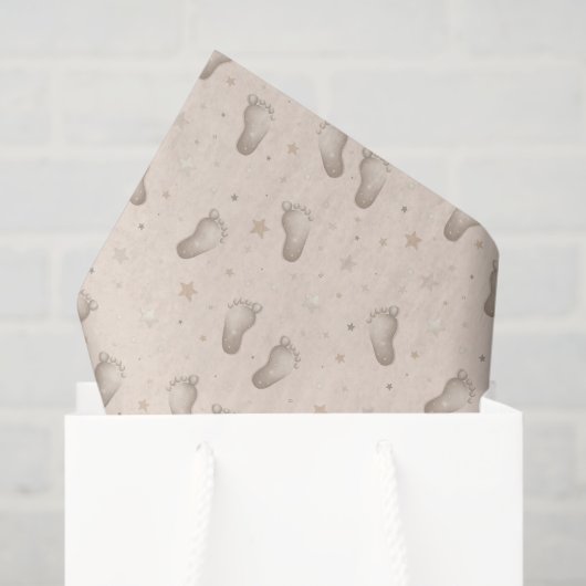 ベビー足デコップシャワーベージュ 薄葉紙 (ギフトバッグ)