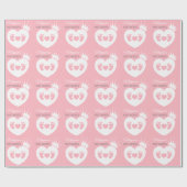 ベビー足ハートベビープリンセスシャワーピンクホワイト ラッピングペーパー (フラット)