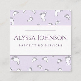 ベビー足パターンベビーシッターNANNY乳児気におもしろい スクエア名刺